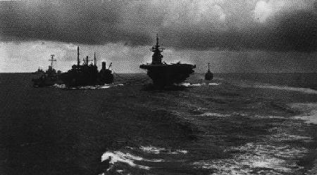 Refuelling at sea during the final carrier raids.