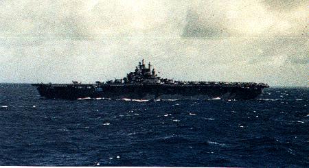 U.S.S. Lexington, flagship of Task Force 58.